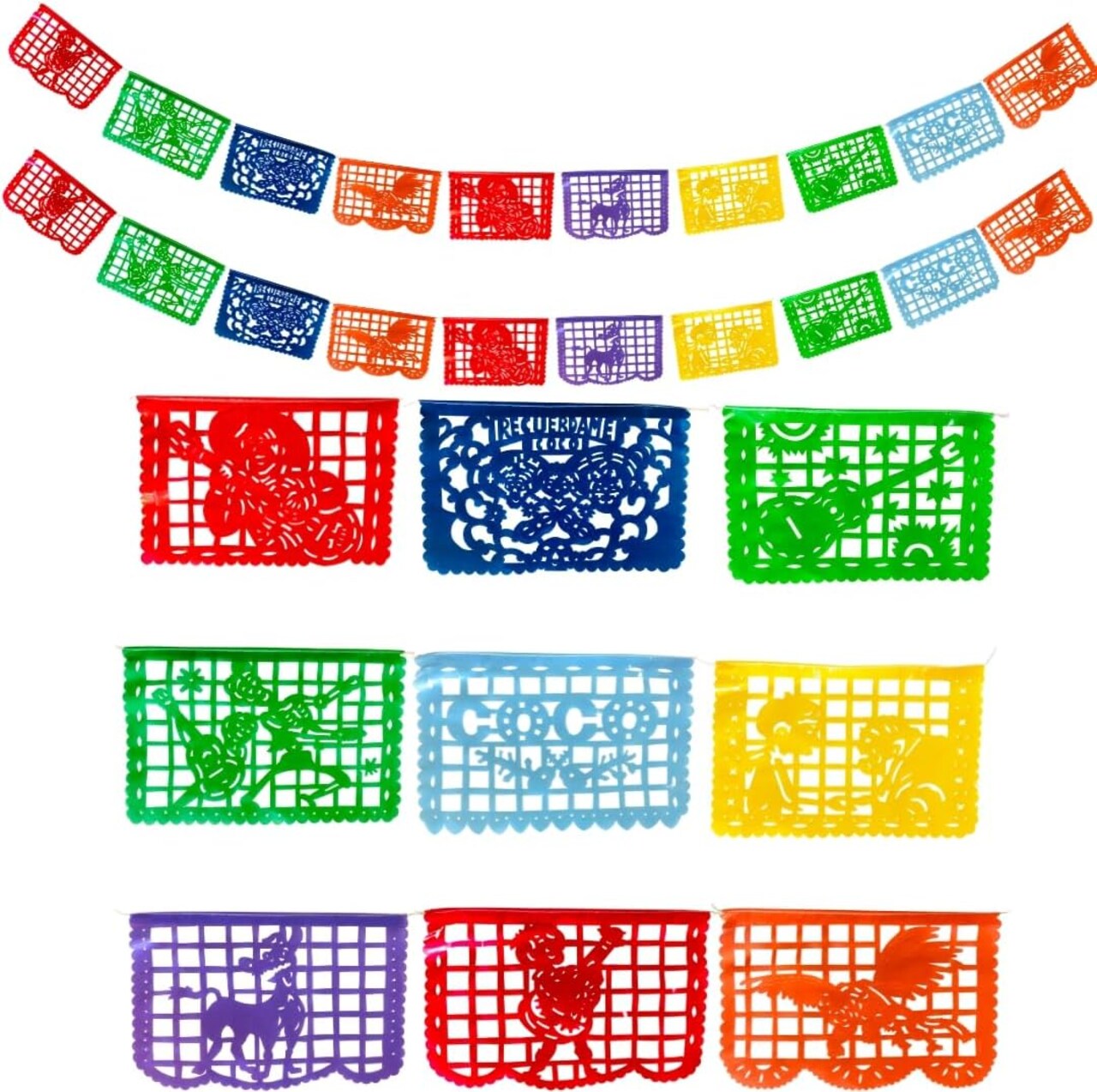 Coco Mexican Party Banners – 30-ft Plastic Papel Picado, Disney Coco Fiesta Decor